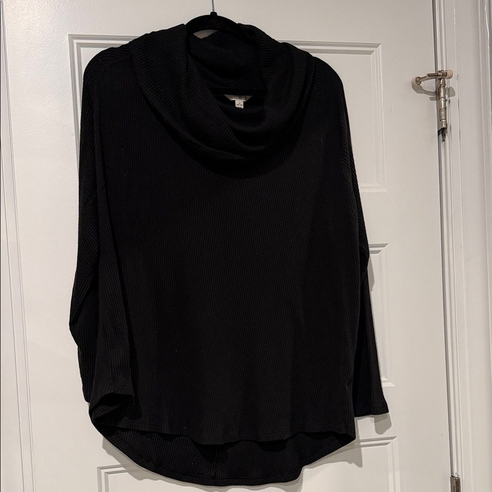Elegant Black Cowl Neck Sweater